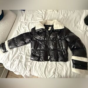 Brand new! Express Black Jacket with White Fleece Collar